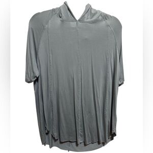 Mono B Tencel Flow Short Sleeve Hoodie Top Shirt Soft Longer Back Plus Size 2X